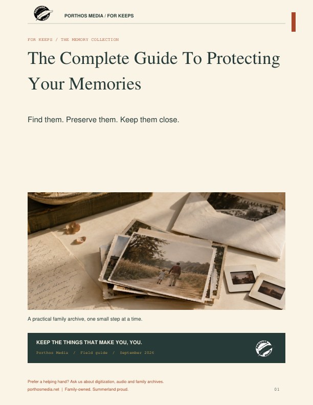 Cover of The Complete Guide To Protecting Your Memories by Porthos Media