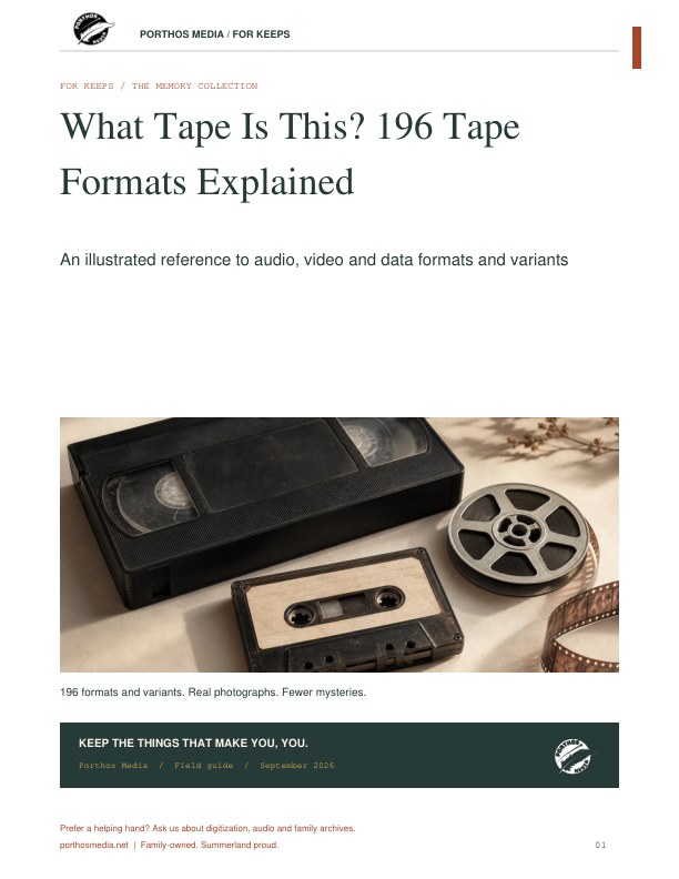 Cover of What Tape Is This? 196 Tape Formats Explained by Porthos Media