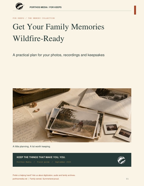 Cover of Get Your Family Memories Wildfire-Ready by Porthos Media